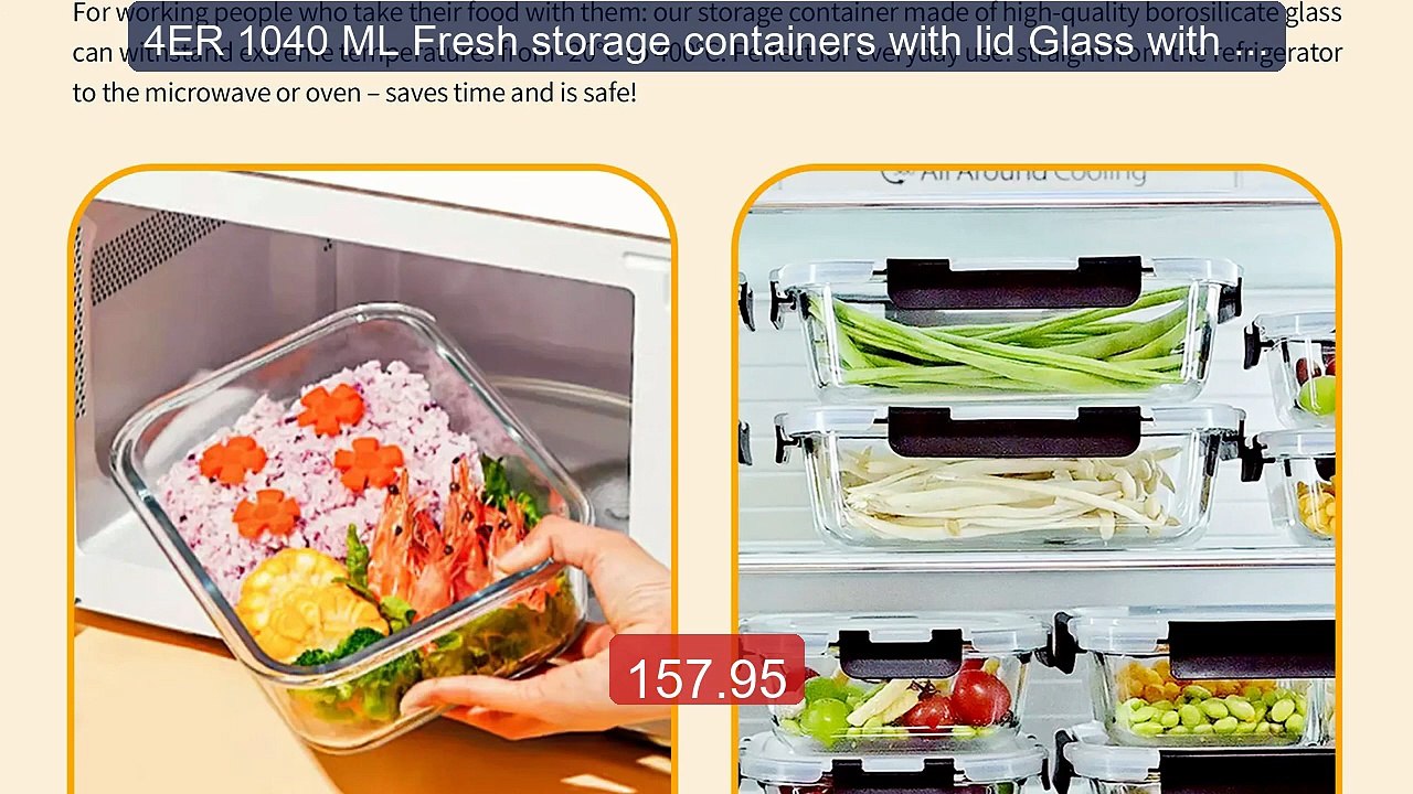 4ER 1040 ML Fresh storage containers with lid Glass with Lid a... -- Hot Deal 2026 | Limited Offer!