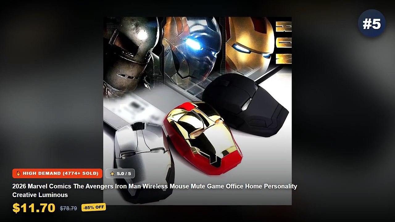 Wireless Mouse For Men: Top 5 Best Sellers - 2026 Marvel Comics The Avengers Iron Man Wireless Mouse Mute Game Office Ho...