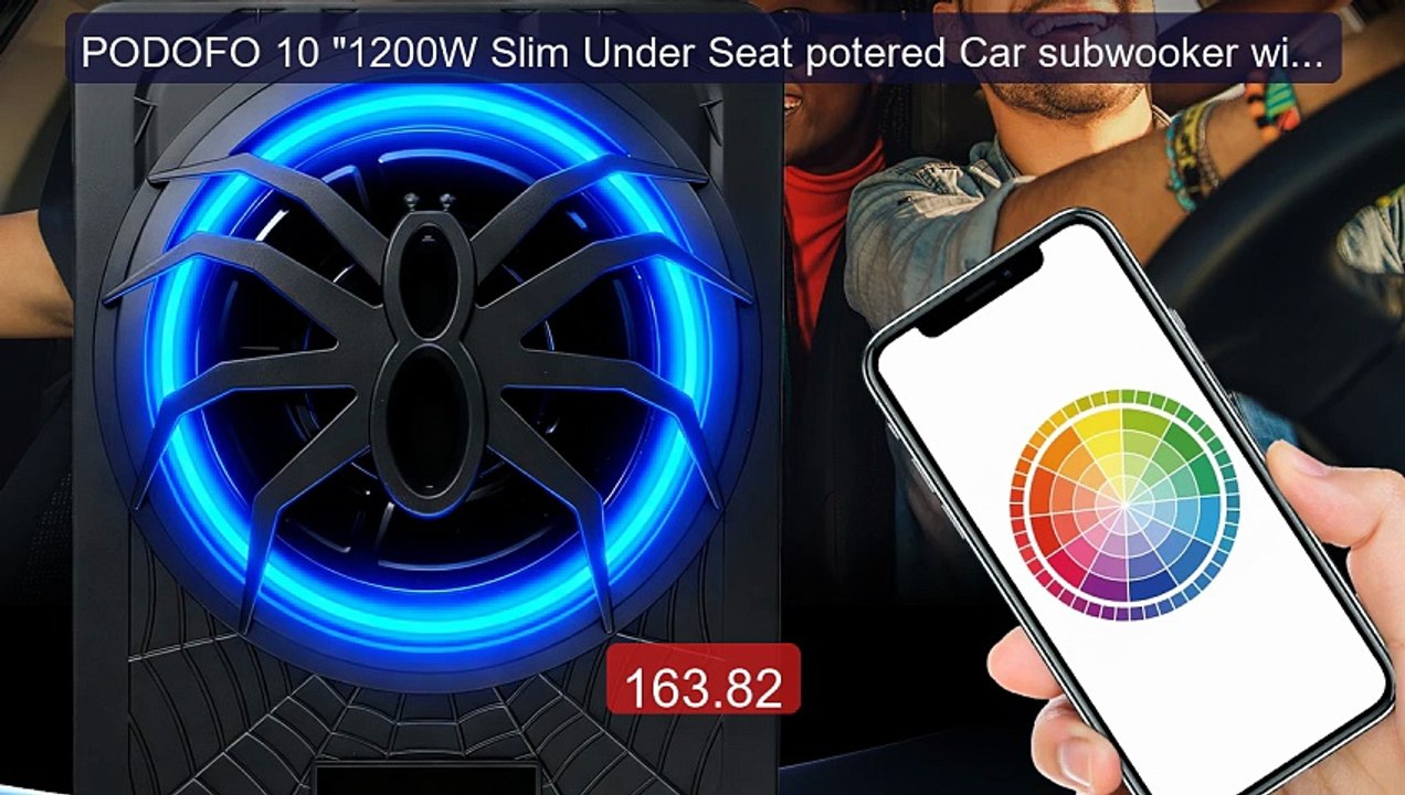PODOFO 10 "1200W Slim Under Seat potered Car subwooker with Color ... -- Best Deal 2026 | Shop Now!
