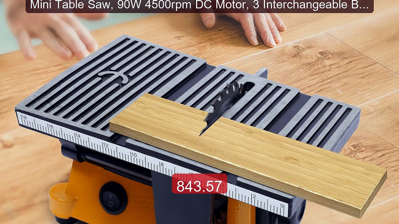 Mini Table Saw, 90W 4500rpm DC Motor, 3 Interchangeable Blades... -- Best Buy 2026 | Great Quality!