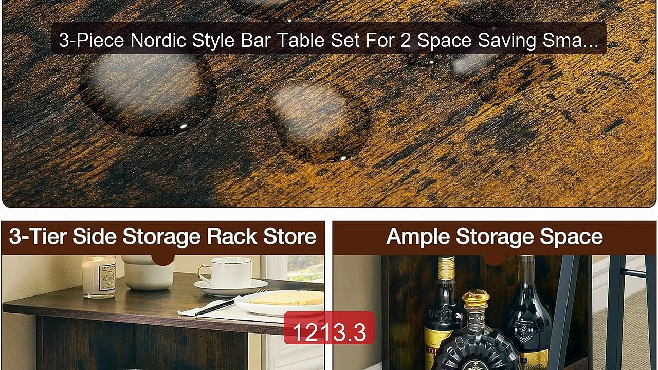 3-Piece Nordic Style Bar Table Set For 2 Space Saving Small Ap... -- Best Buy 2026 | Great Quality!