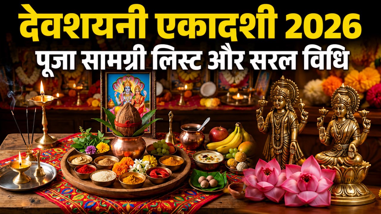 Devshayani Ekadashi Puja Vidhi 2026: देवशयनी एकादशी पूजा सामग्री लिस्ट,घर में पूजा कैसे करें ?