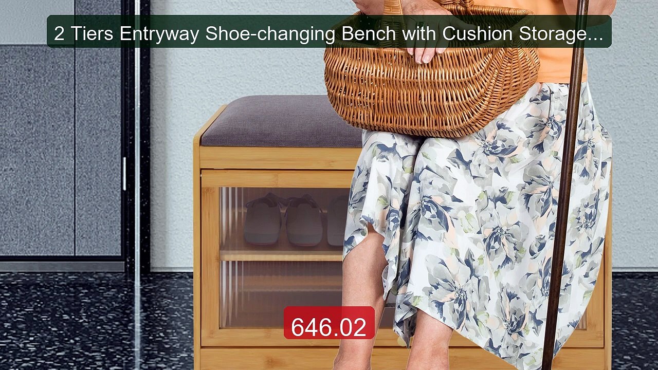 2 Tiers Entryway Shoe-changing Bench with Cushion Storage Spac... -- Best Buy 2026 | Great Quality!