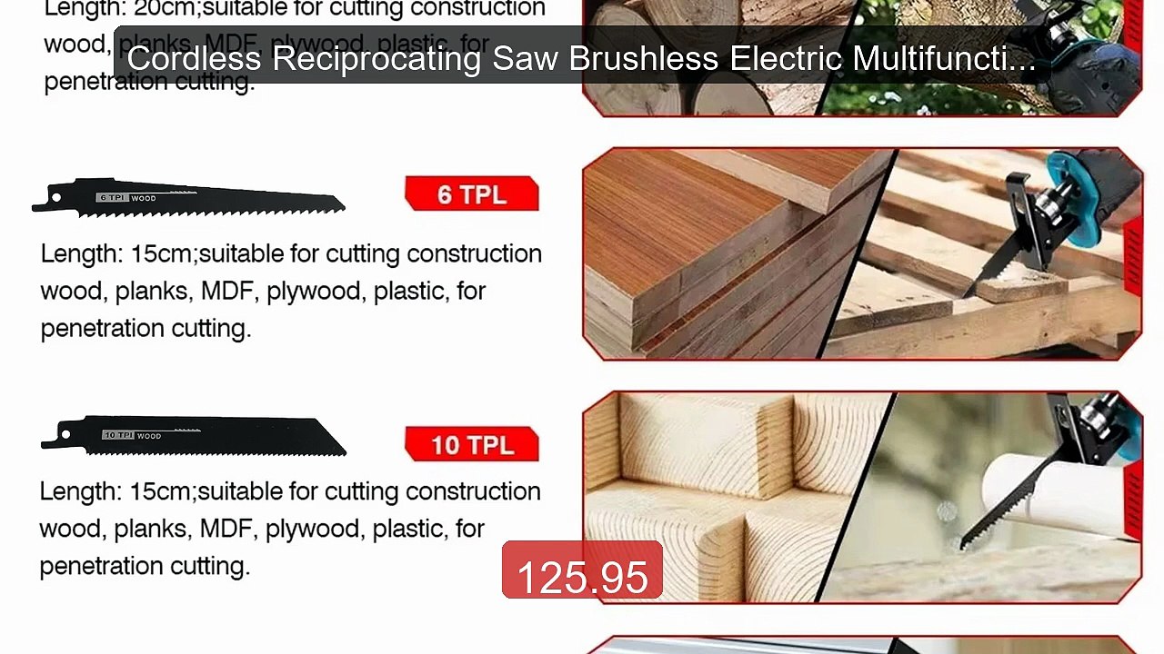 Cordless Reciprocating Saw Brushless Electric Multifunction Saw Met... -- Top Rated 2026 | Buy Now!