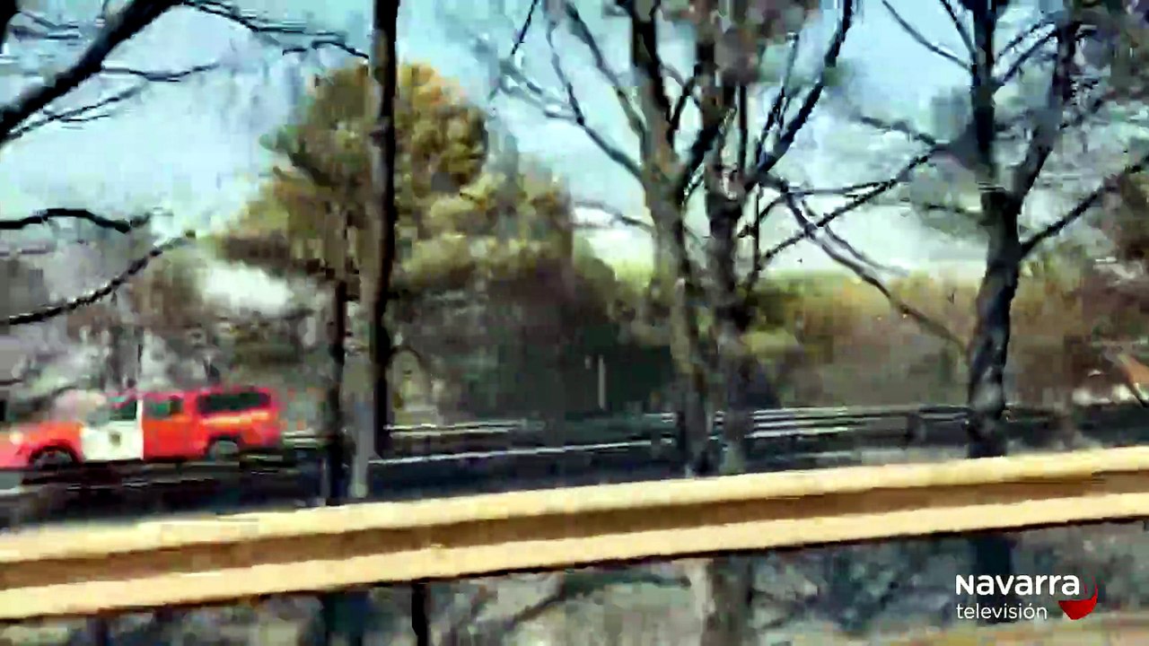 Un incendio en Castejón obliga a cortar varias carreteras