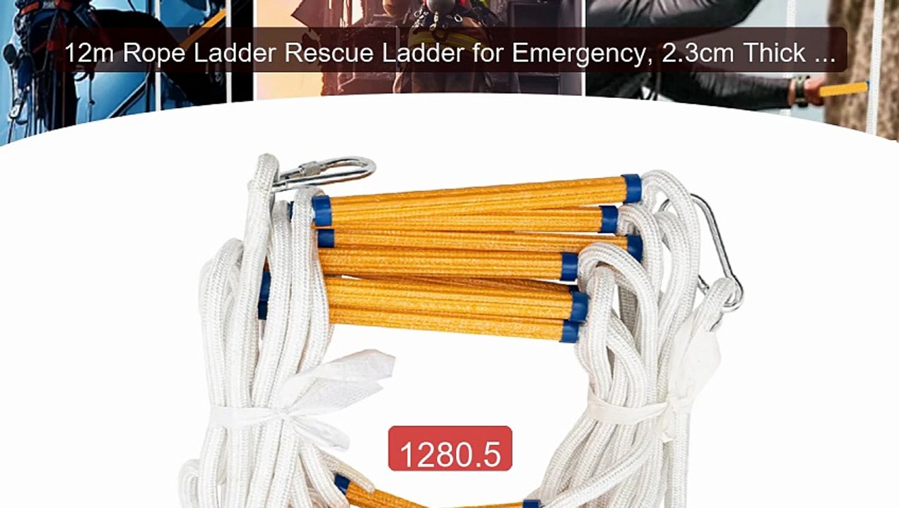 12m Rope Ladder Rescue Ladder for Emergency, 2.3cm Thick Fire Depa... -- Best Deal 2026 | Shop Now!
