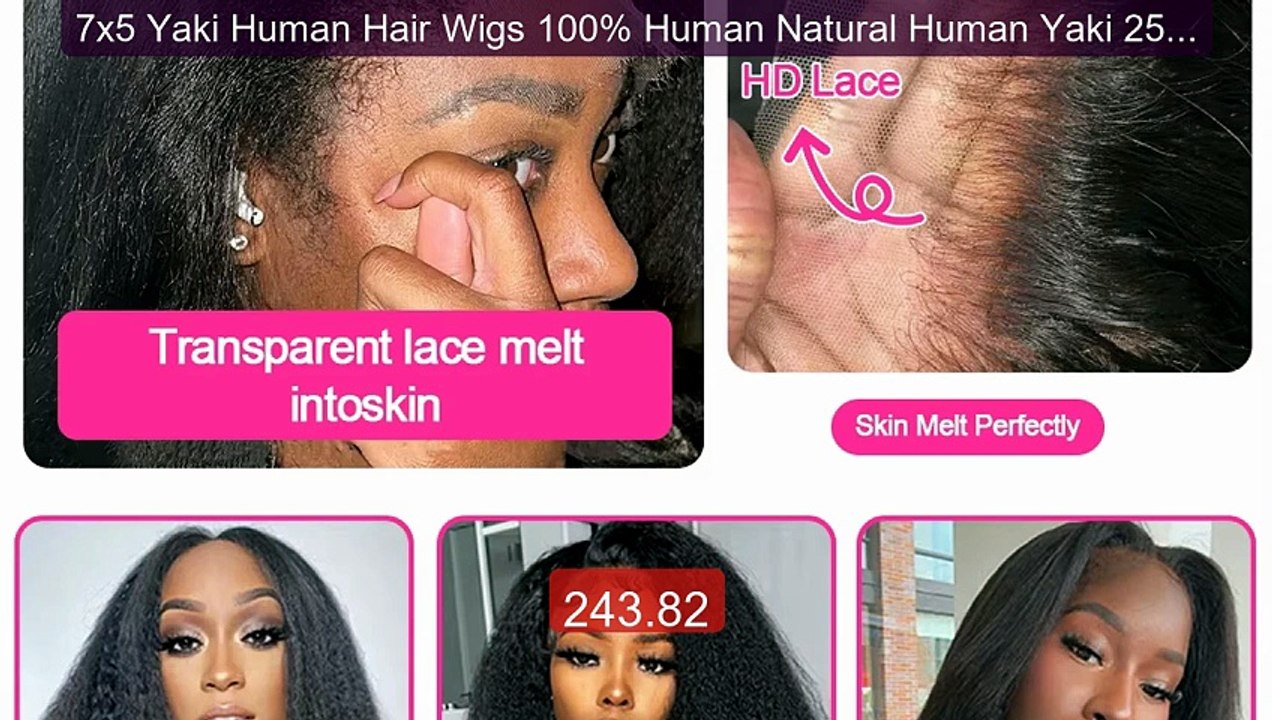 7x5 Yaki Human Hair Wigs 100% Human Natural Human Yaki 250%... -- Top Pick 2026 | Unbeatable Price!