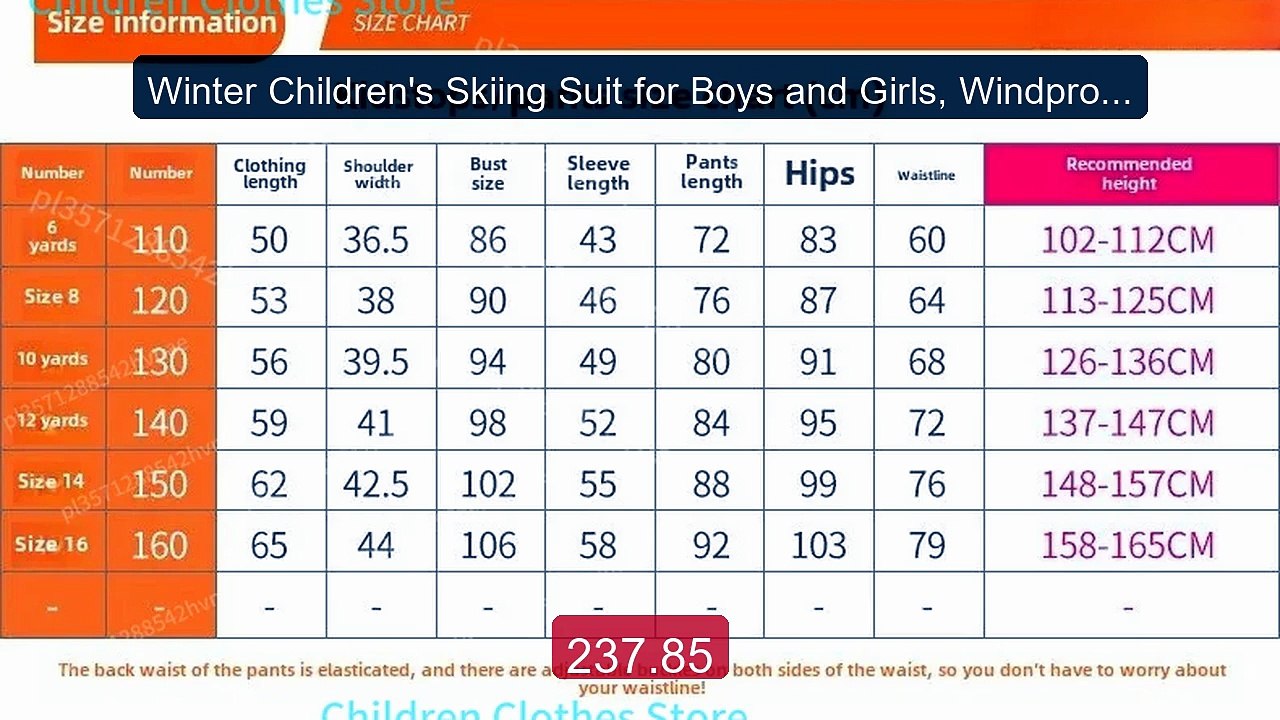 Winter Children's Skiing Suit for Boys and Girls, Windproof... -- Top Pick 2026 | Unbeatable Price!