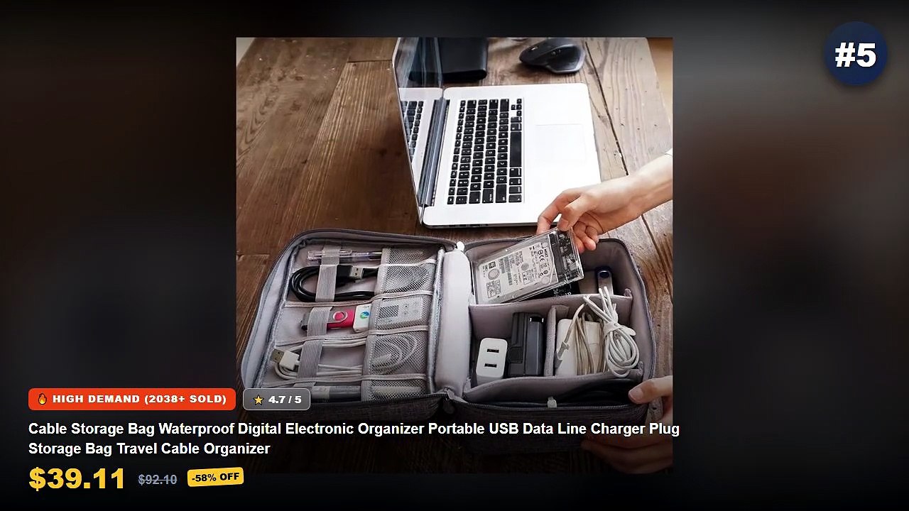 Don't Buy Portable Cable Organizer Before Watching This! - Cable Storage Bag Waterproof Digital Electronic Organizer Por...