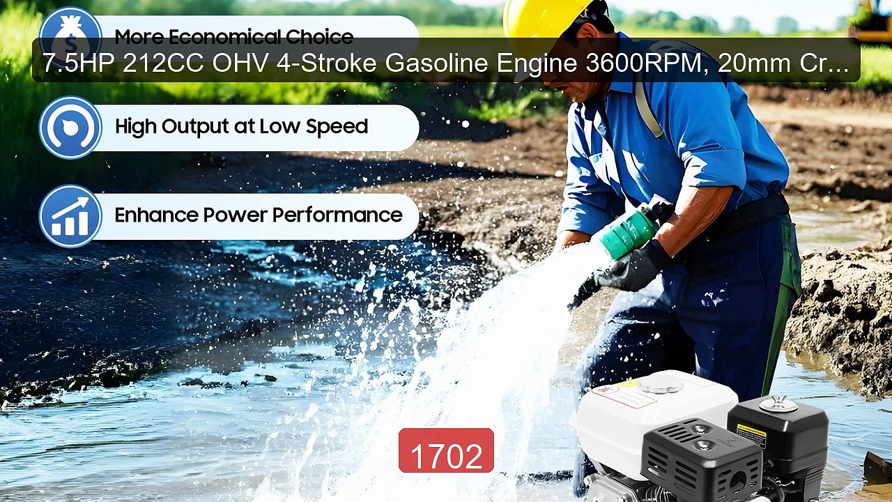 7.5HP 212CC OHV 4-Stroke Gasoline Engine 3600RP...