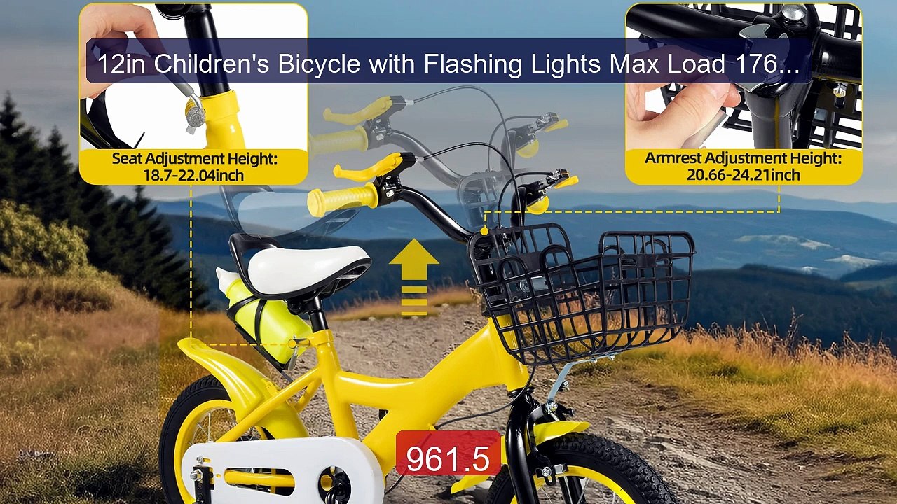 12in Children's Bicycle with Flashing Lights Max Load 176 Poun... -- Hot Deal 2026 | Limited Offer!