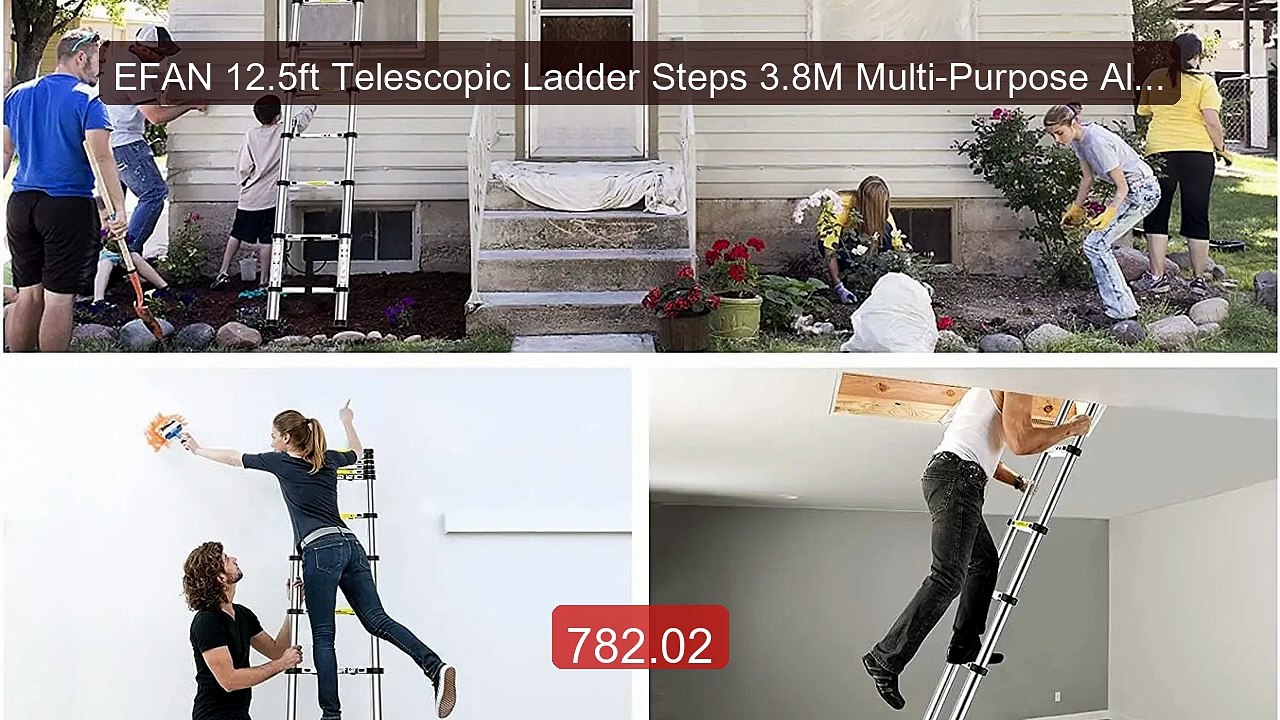 EFAN 12.5ft Telescopic Ladder Steps 3.8M Multi-Purpose Alumini... -- Hot Deal 2026 | Limited Offer!