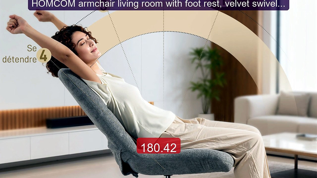 HOMCOM armchair living room with foot rest, velvet swivel chai... -- Best Buy 2026 | Great Quality!