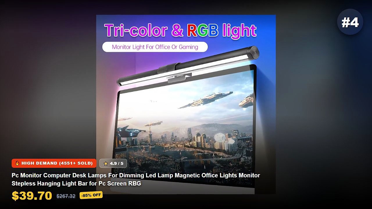 Magnetic Monitor Light Bar: Top 5 Best Sellers - ROG Aura Monitor Light Bar ALB01 for Curved Flat Monitor Magnetic Buckl...