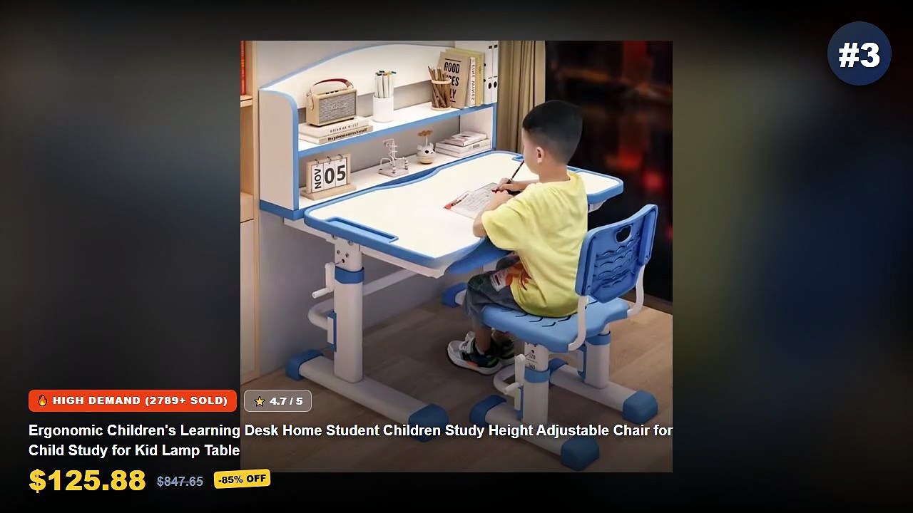 Don't Buy Ergonomic Desk Lamp Before Watching This! - Height Adjustable Kids Desk Set with LED Lamp, Storage Drawer, and...