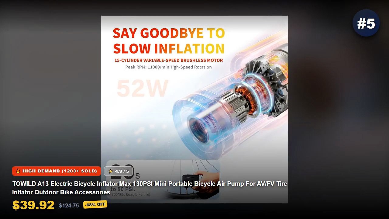 Don't Buy Tire Inflator For Outdoor Before Watching This! - TOWILD A13 Electric Bicycle Inflator Max 130PSI Mini Portabl...
