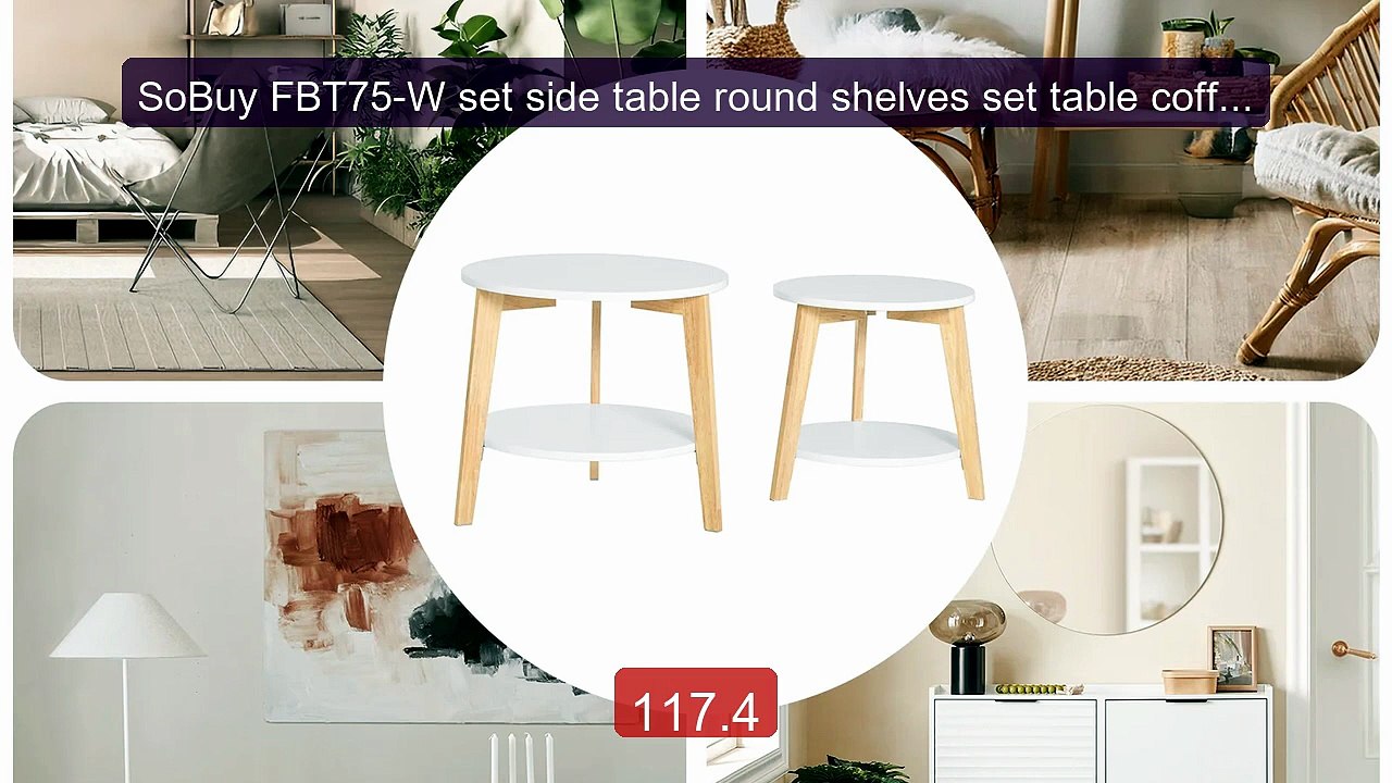 SoBuy FBT75-W set side table round shelves set table coffee t... -- Amazing Value 2026 | Must Have!