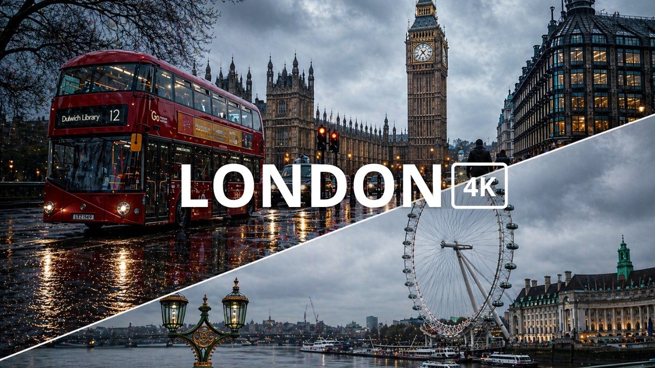 [4K] Walking in the Rain Westminster London | Relaxing ASMR Rain Walking Tour