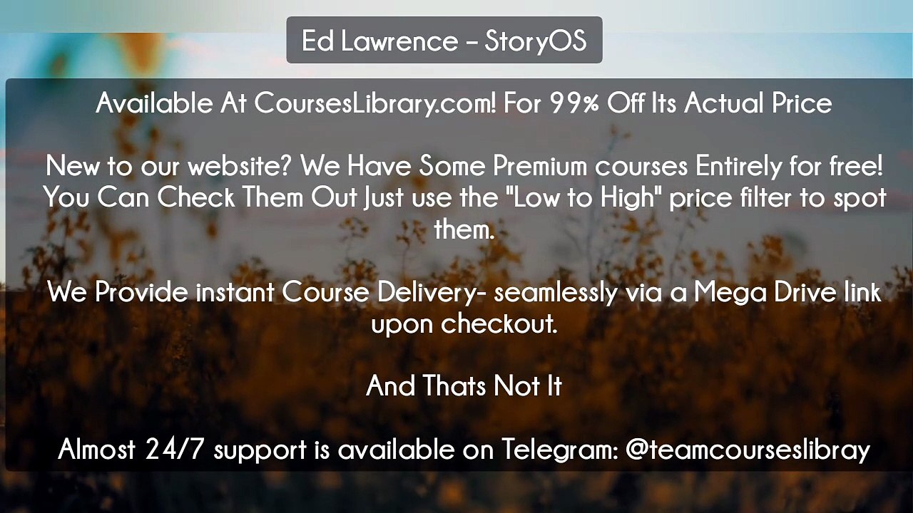 (Courseslibrary.com)Ed Lawrence – StoryOS