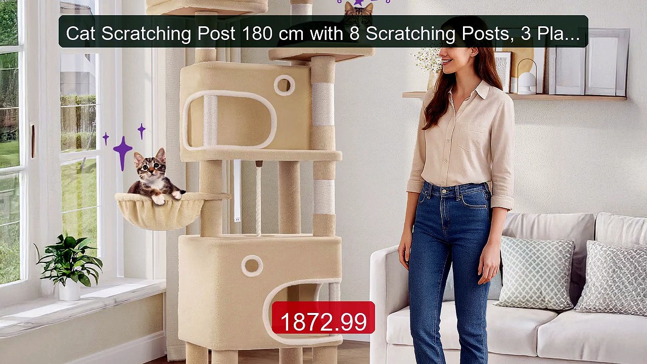 Cat Scratching Post 180 cm with 8 Scratching Posts, 3 Platfor... -- Amazing Value 2026 | Must Have!