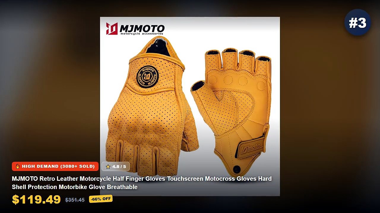 Retro Motorcycle Gloves: Top 5 Best Sellers - Men Retro Genuine Leather Motorcycle Gloves Summer Breathable Motorbike Mo...