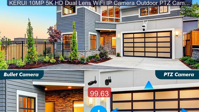 KERUI 10MP 5K HD Dual Lens WiFi IP Camera Outdoor PTZ Camera Wirele... Top Rated 2026 | Buy Now!