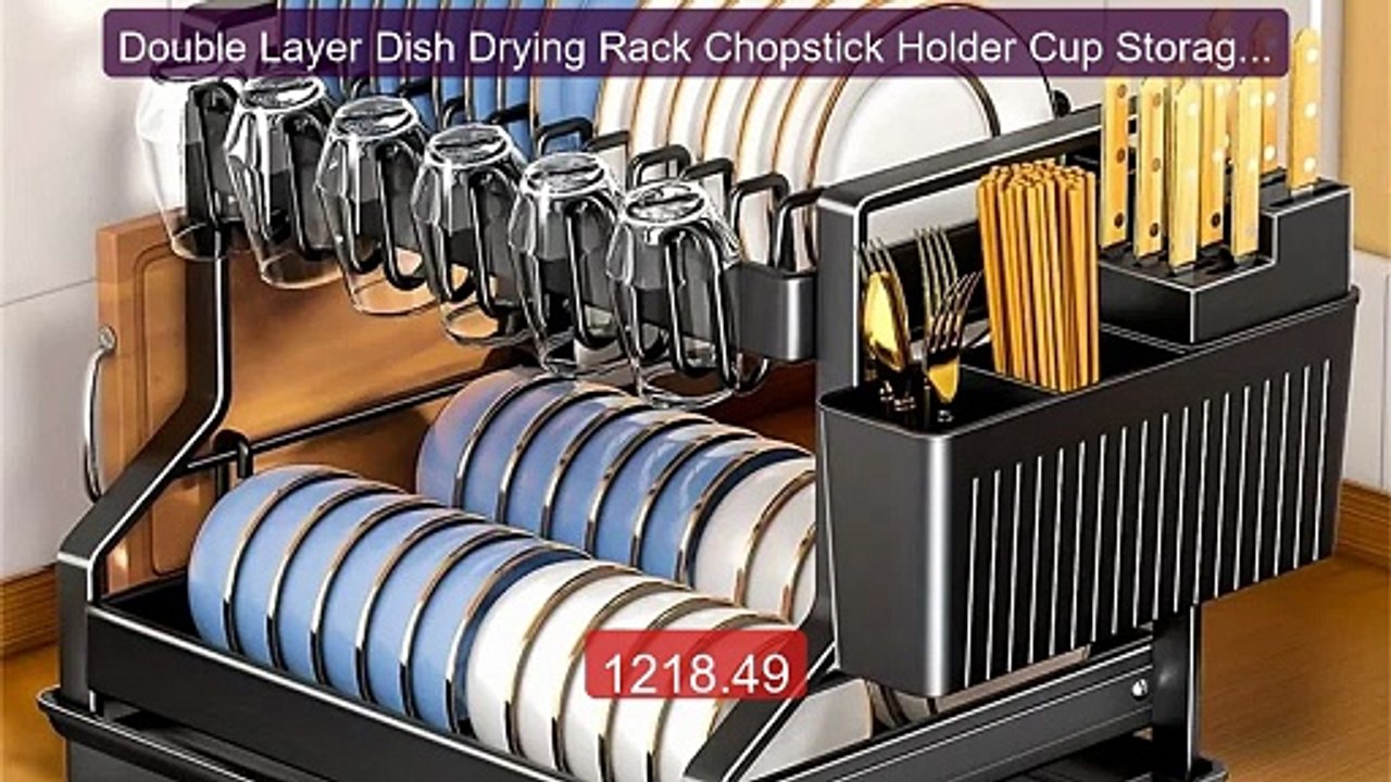 Double Layer Dish Drying Rack Chopstick Holder Cup Storage Rack Ki... -- Best Deal 2026 | Shop Now!