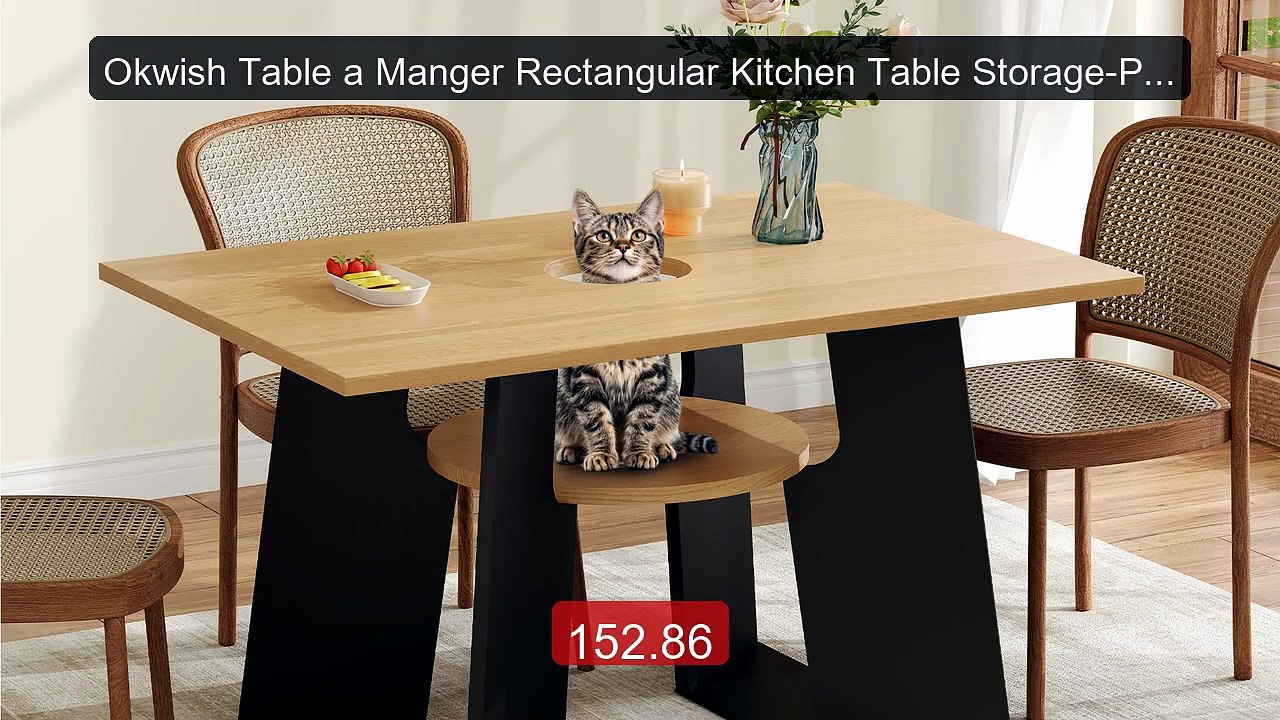 Okwish Table a Manger Rectangular Kitchen Table Storage-Pet Friend... -- Best Deal 2026 | Shop Now!