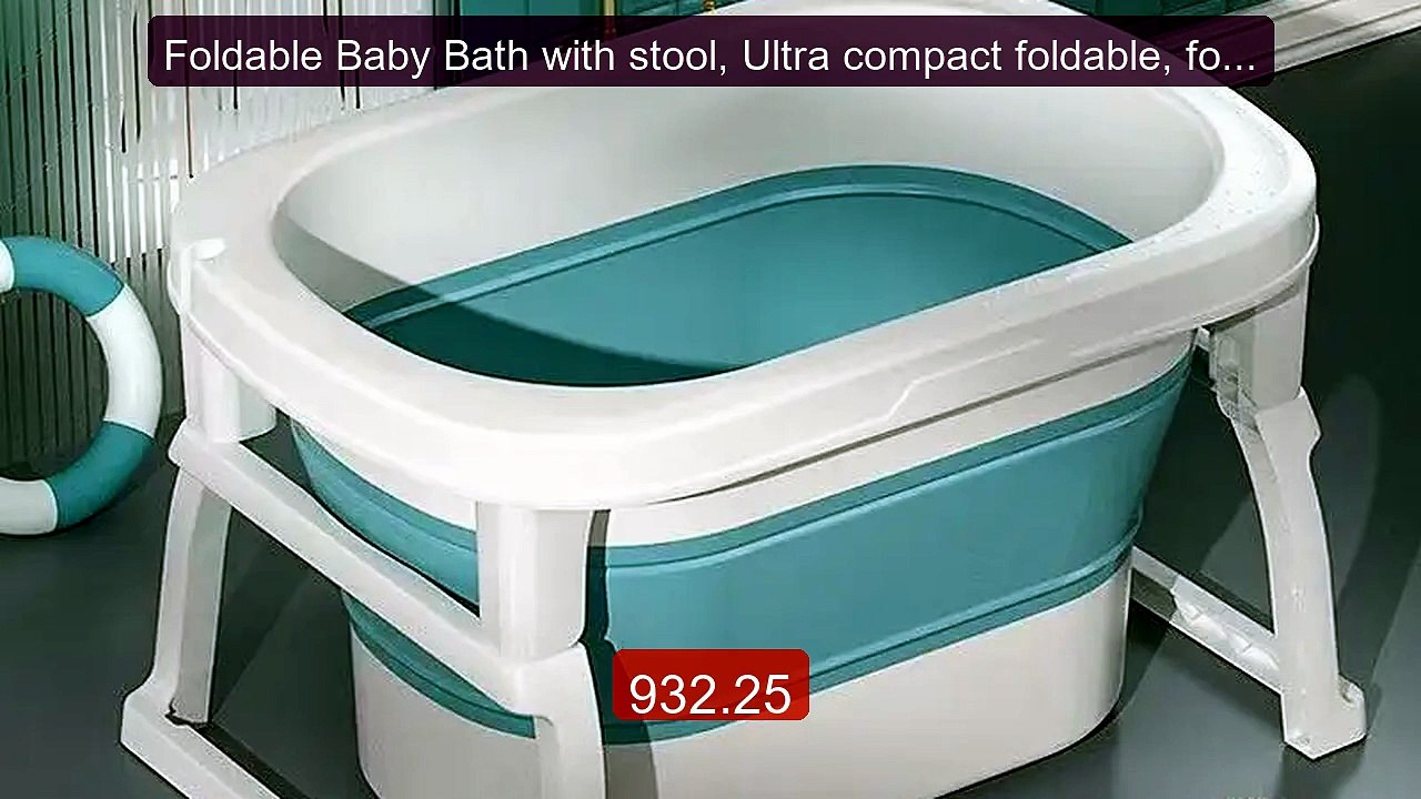Foldable Baby Bath with stool, Ultra compact foldable, for babies 0... -- Top Rated 2026 | Buy Now!