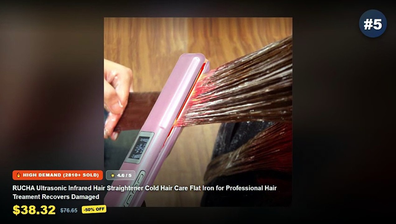 Retro Hair Straightener: Top 5 Best Sellers - RUCHA Ultrasonic Infrared Hair Straightener Cold Hair Care Flat Iron for P...