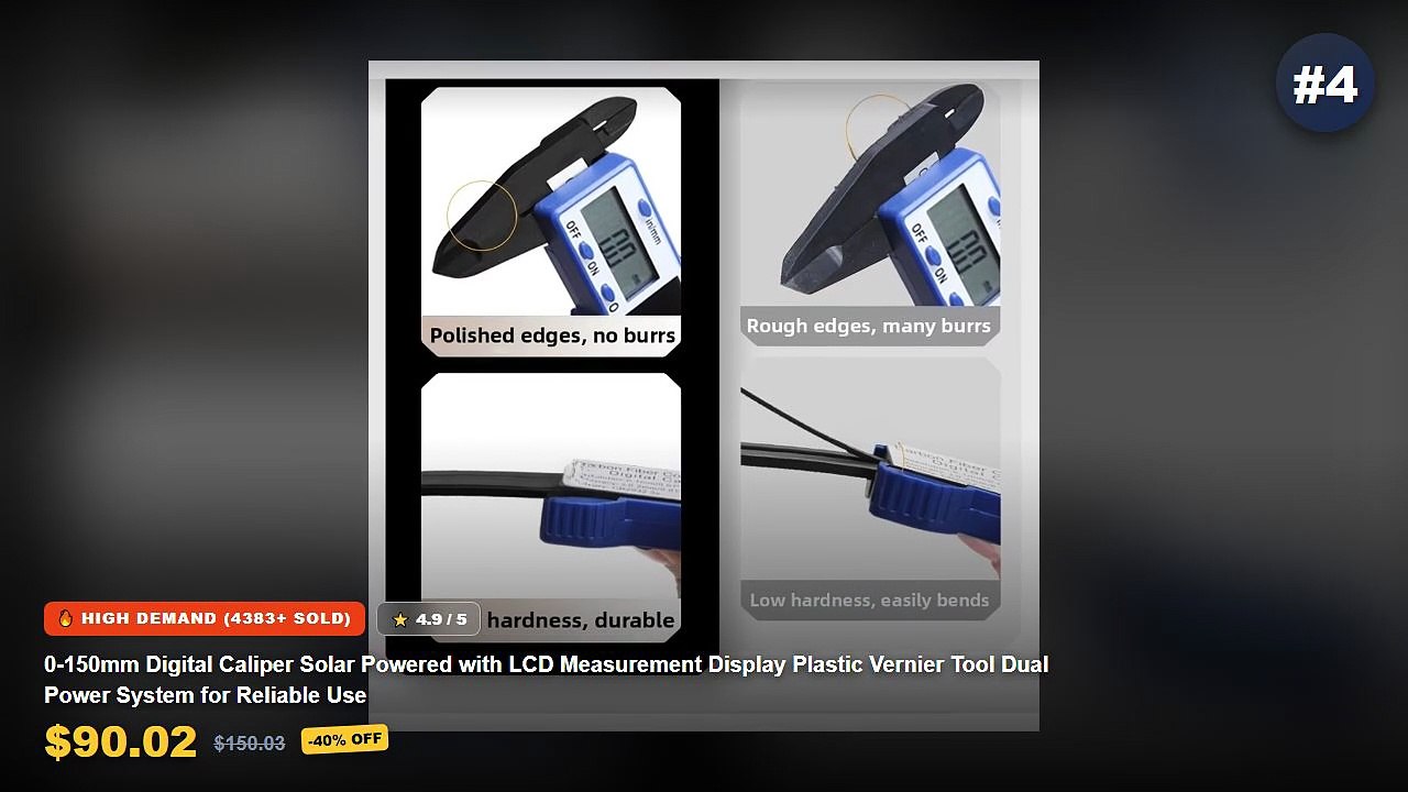 Best Solar Powered Caliper on AliExpress | Review - H7EA Professional Solar Digital Calipers 150mm Water Resistan Steel ...
