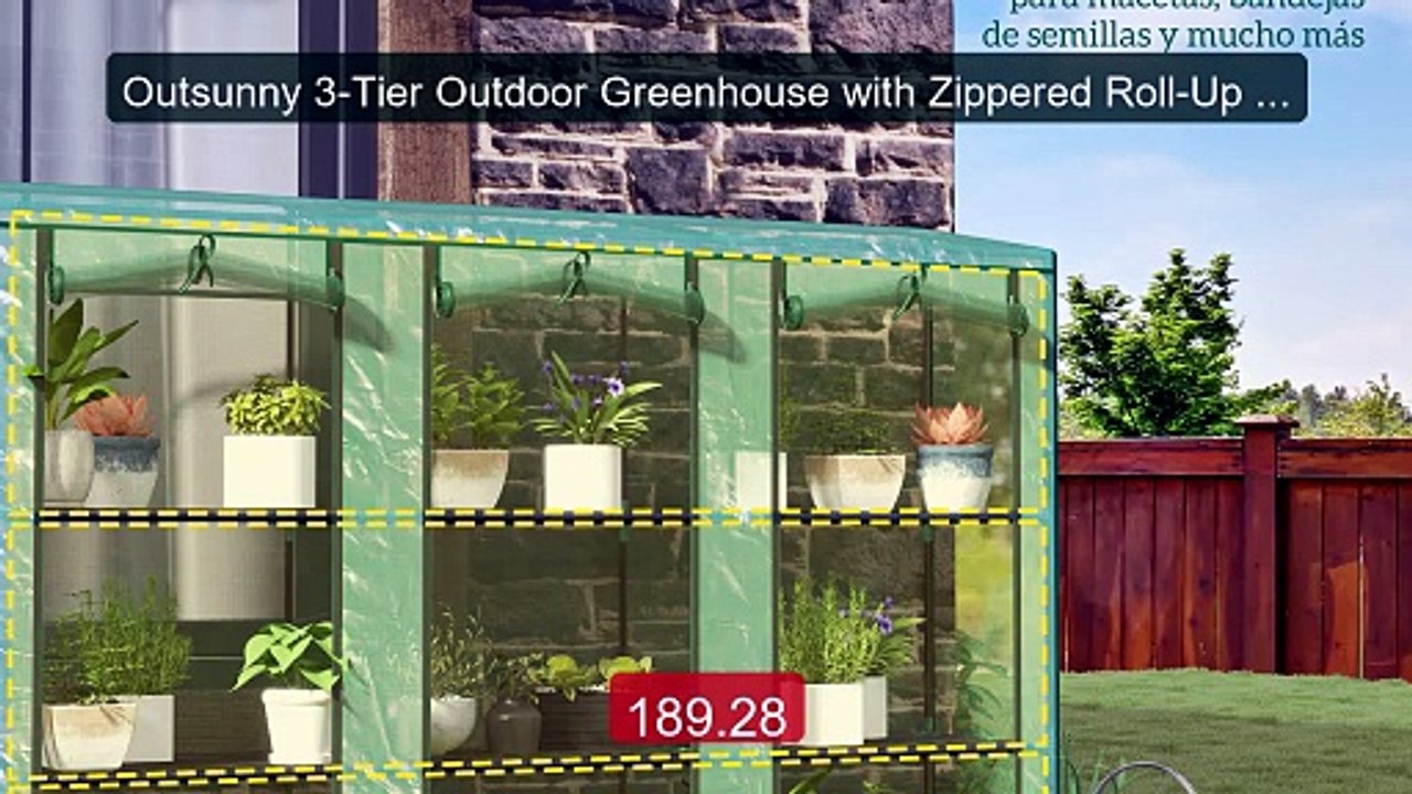 Outsunny 3-Tier Outdoor Greenhouse with Zippered Roll-Up Door ... -- Best Buy 2026 | Great Quality!