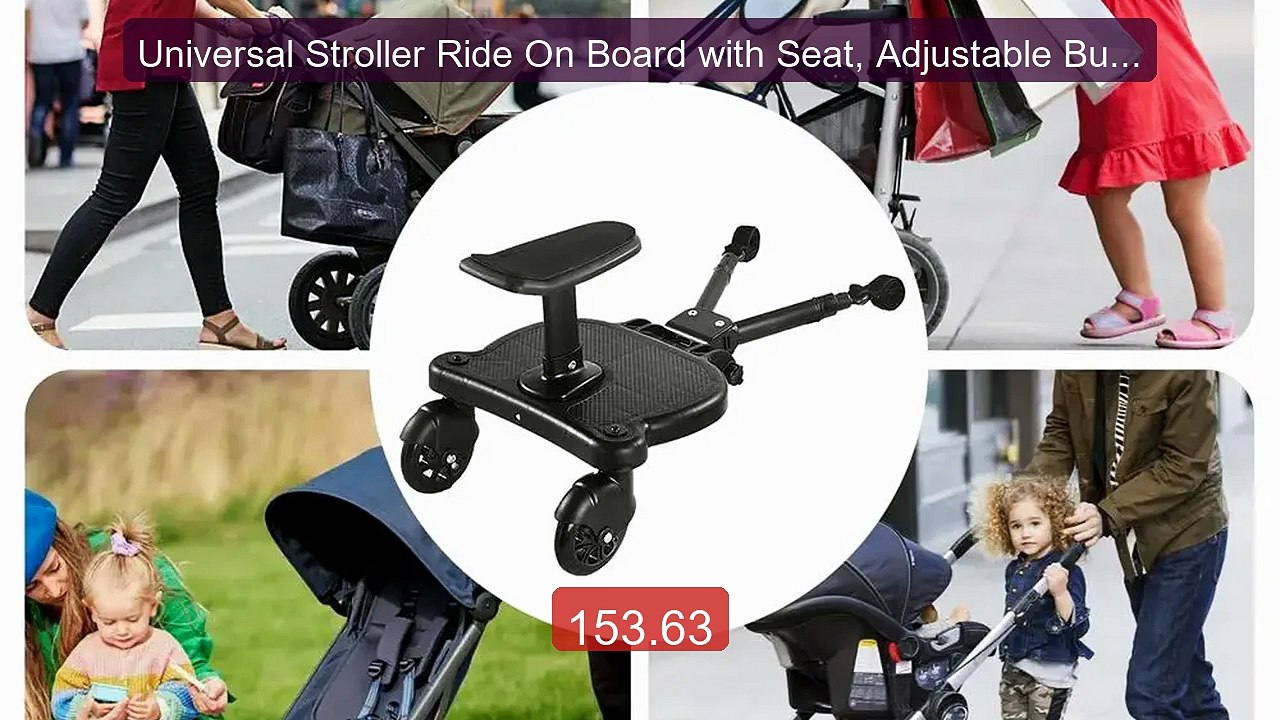 Universal Stroller Ride On Board with Seat, Adjustable Buggy B... -- Hot Deal 2026 | Limited Offer!