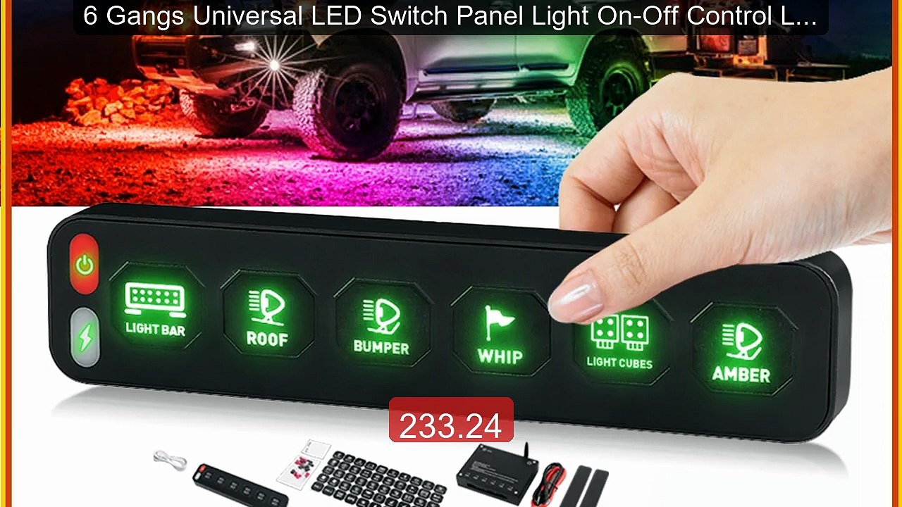 6 Gangs Universal LED Switch Panel Light On-Off...