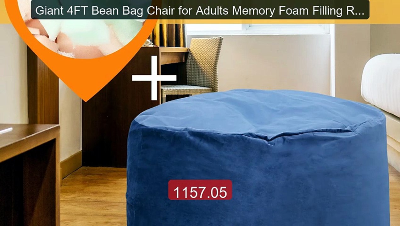 Giant 4FT Bean Bag Chair for Adults Memory Foam Filling Remova... -- Hot Deal 2026 | Limited Offer!