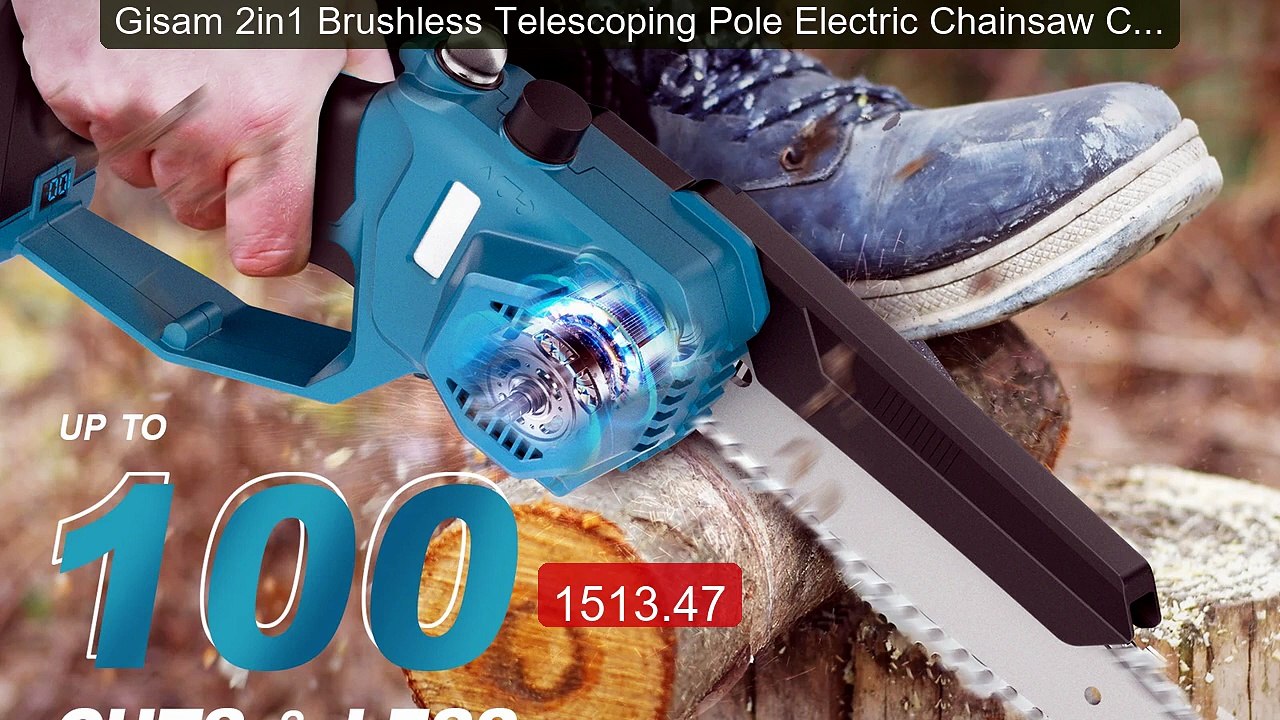 Gisam 2in1 Brushless Telescoping Pole Electric Chainsaw Cordle... -- Best Buy 2026 | Great Quality!