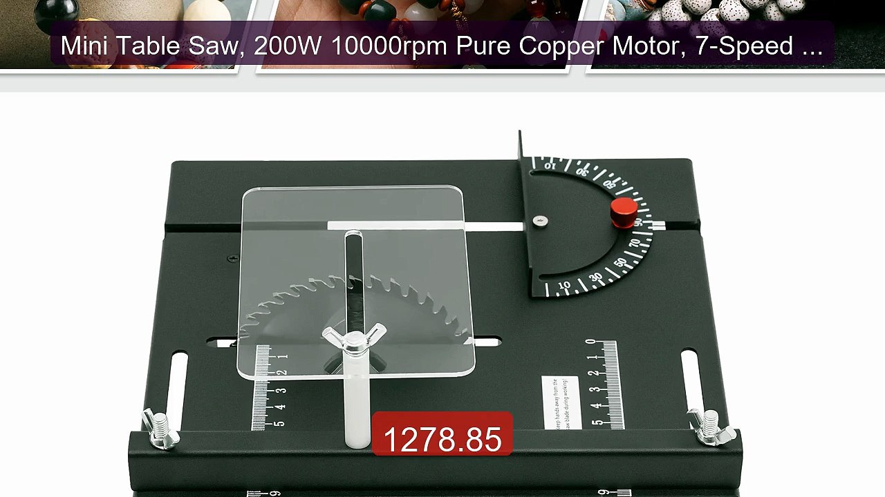 Mini Table Saw, 200W 10000rpm Pure Copper Motor, 7-Speed & 0-9... -- Best Buy 2026 | Great Quality!