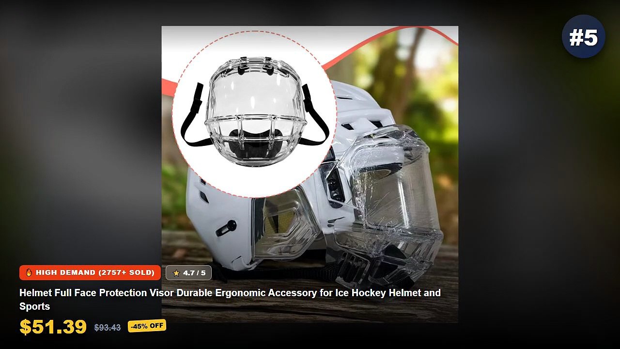 Amazing Ergonomic Helmet Visor You Need To See - Helmet Full Face Protection Visor Durable Ergonomic Accessory for Ice H...
