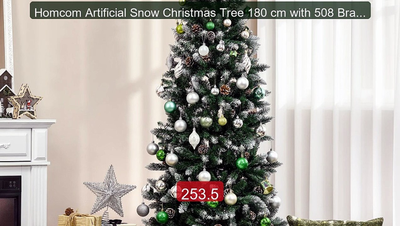 Homcom Artificial Snow Christmas Tree 180 cm with 508 Branche... -- Amazing Value 2026 | Must Have!