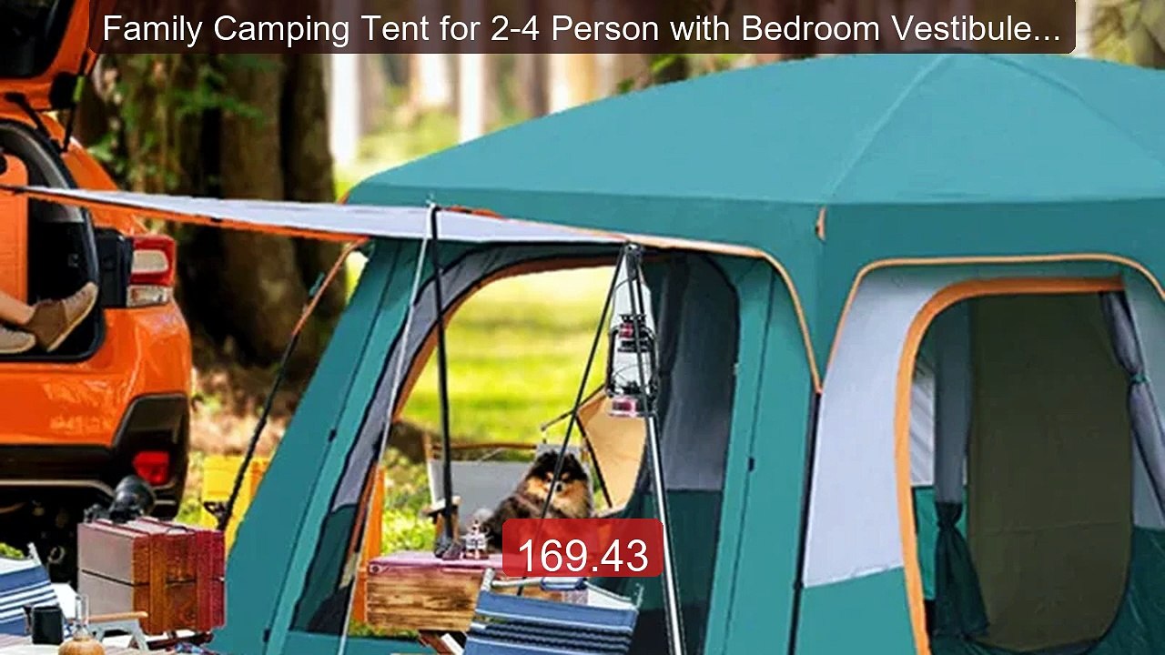 Family Camping Tent for 2-4 Person with Bedroom Vestibule Sun... -- Amazing Value 2026 | Must Have!