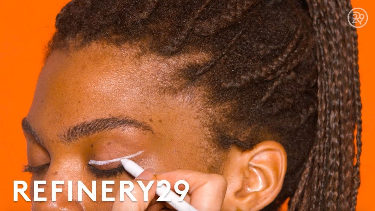 White Cat-Eye Winged Liner Tutorial | Short Cuts | Refinery29