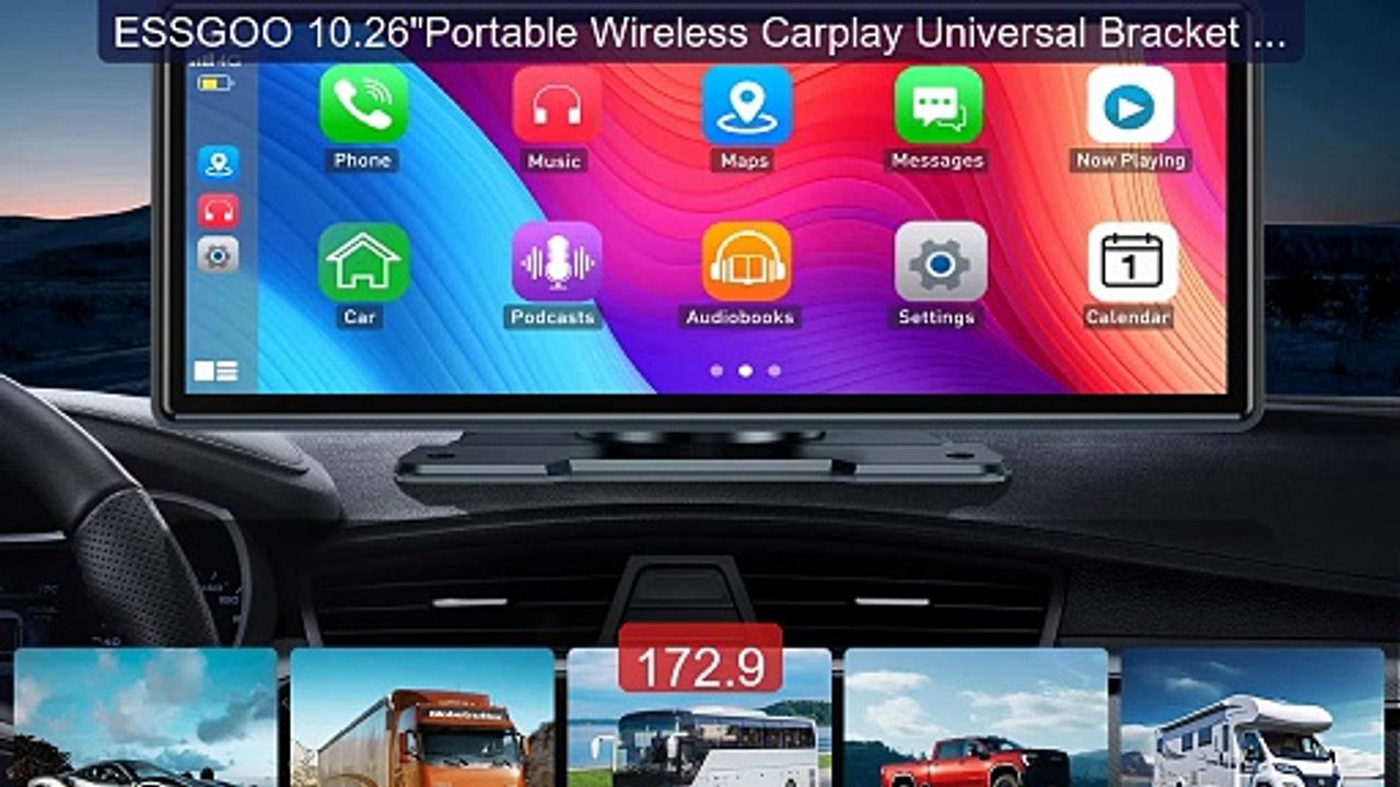 ESSGOO 10.26"Portable Wireless Carplay Universal Bracket For R... -- Hot Deal 2026 | Limited Offer!