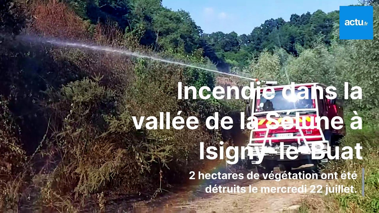 Incendie dans la Vallée de Sélune à Isigny-le-Buat