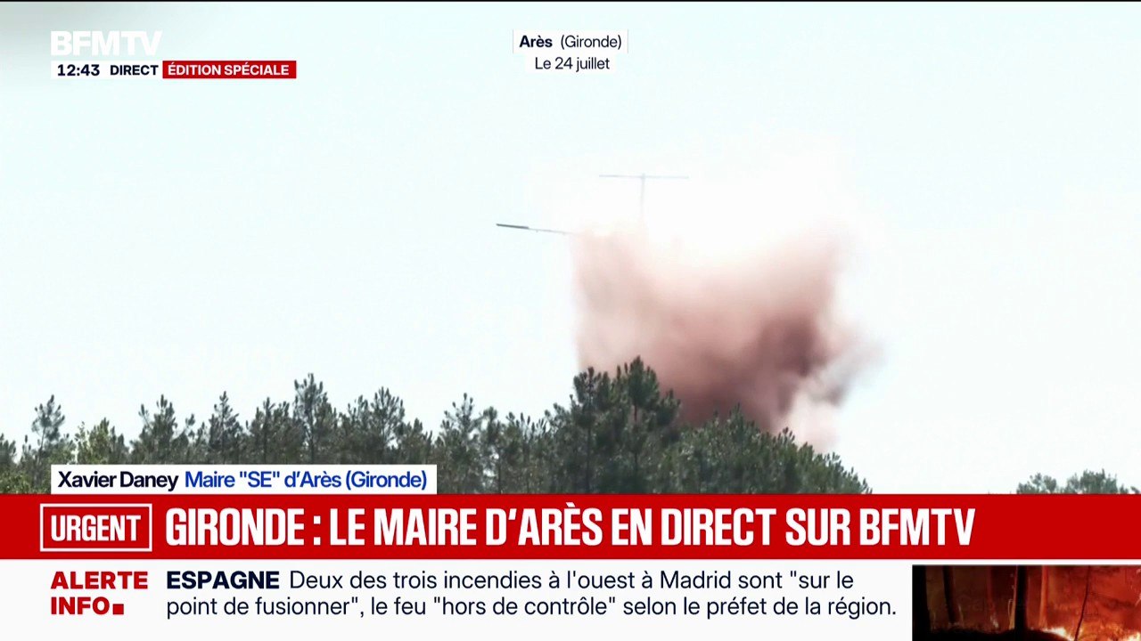 Incendie en Gironde: "Le feu est à proximité des habitations", témoigne le maire d'Arès