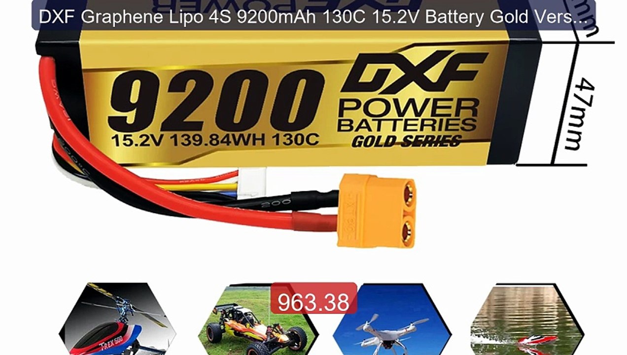 DXF Graphene Lipo 4S 9200mAh 130C 15.2V Battery Gold Version R... -- Best Buy 2026 | Great Quality!