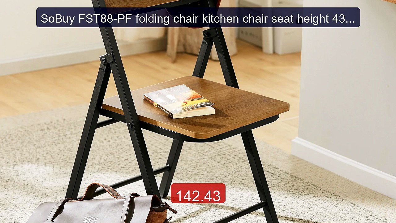 SoBuy FST88-PF folding chair kitchen chair seat height 43cm vi... -- Best Buy 2026 | Great Quality!