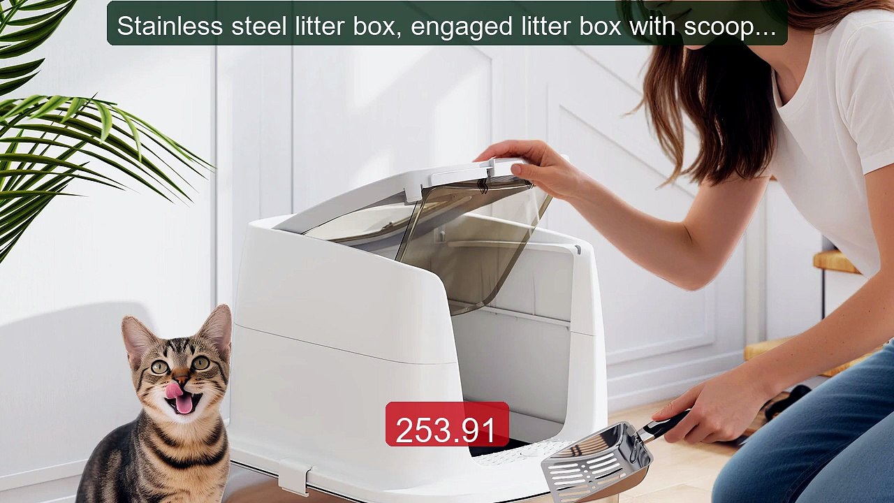 Stainless steel litter box, engaged litter box with scoop, scent ba... -- Top Rated 2026 | Buy Now!