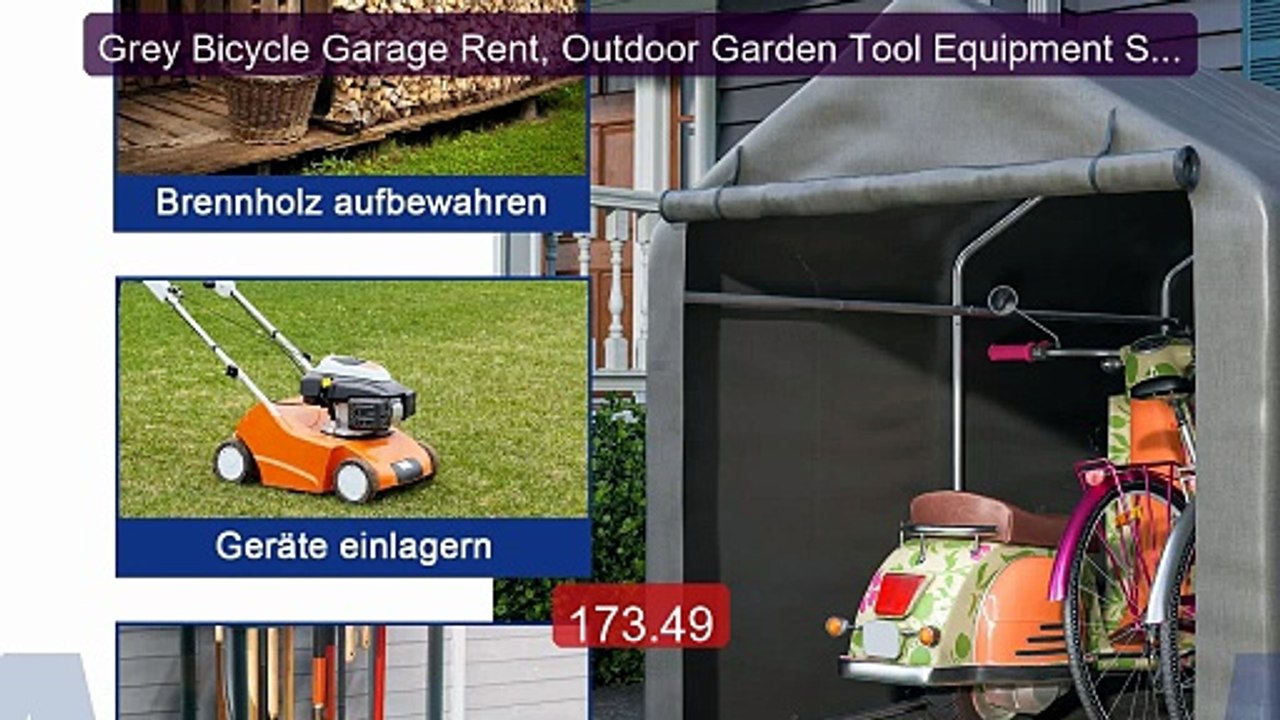 Grey Bicycle Garage Rent, Outdoor Garden Tool Equipment Sheds ... -- Hot Deal 2026 | Limited Offer!