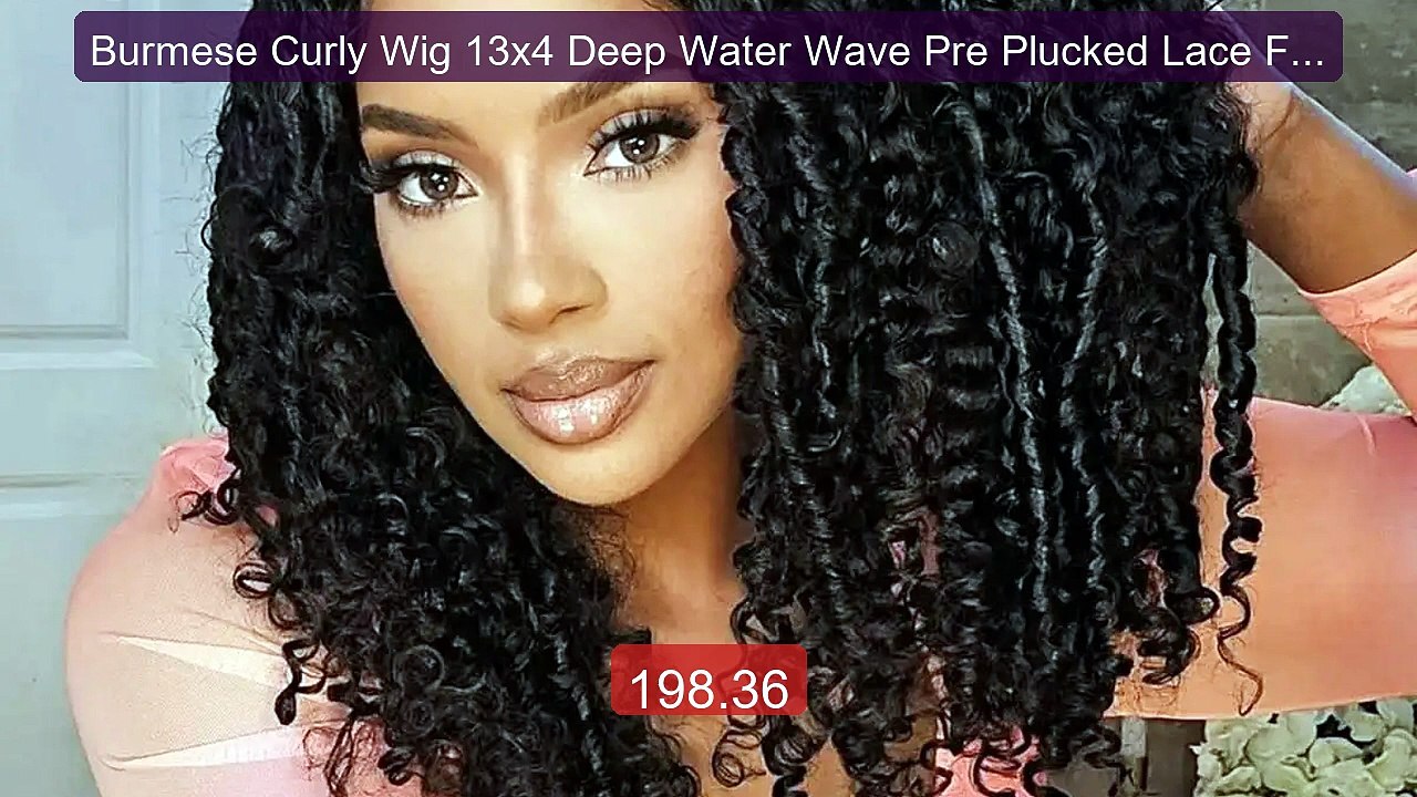 Burmese Curly Wig 13x4 Deep Water Wave Pre Plucked Lace Fronta... -- Best Buy 2026 | Great Quality!