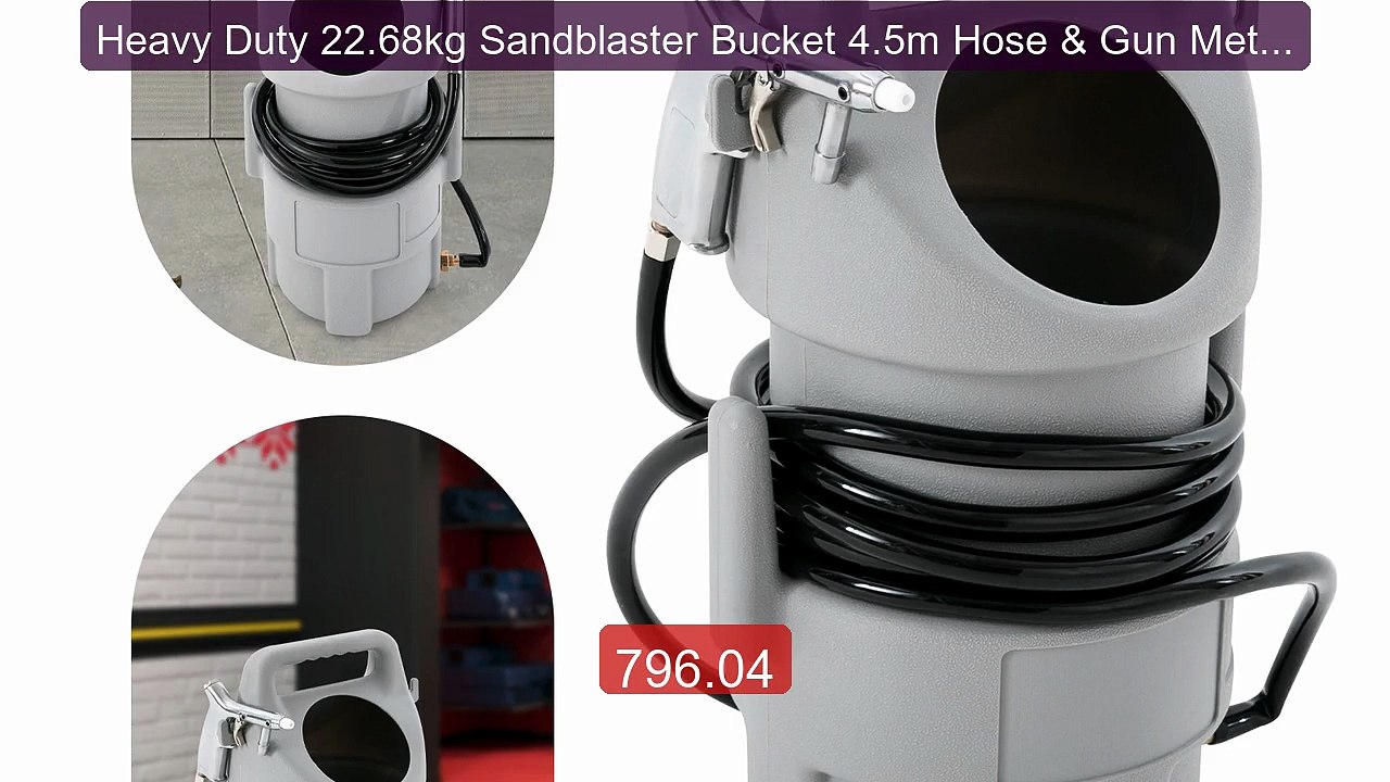 Heavy Duty 22.68kg Sandblaster Bucket 4.5m Hose & Gun Metal R... -- Amazing Value 2026 | Must Have!